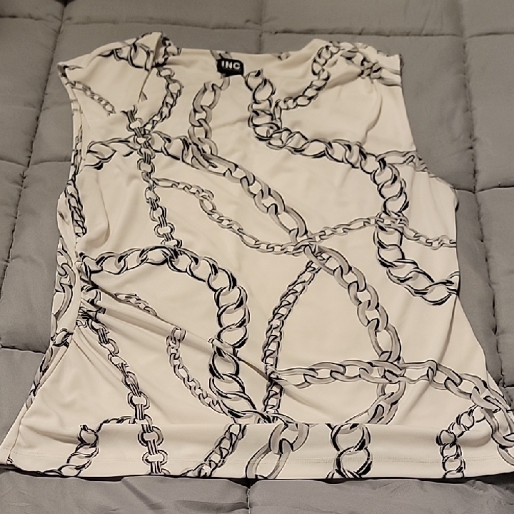 INC International Concepts Chain Print Sleeveless Blouse